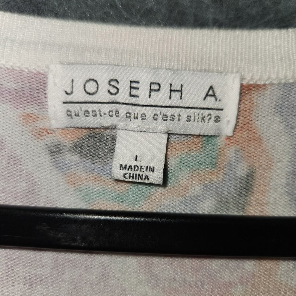 Joseph A. Womens L Multicolor Button-Front Knit T… - image 3